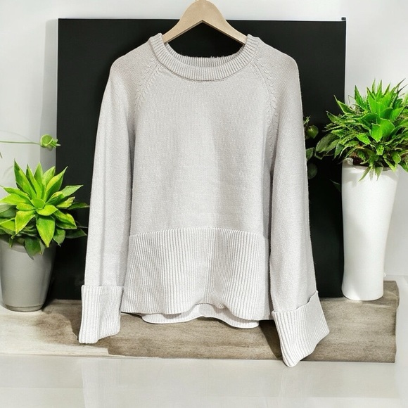 Cream Crew Neck Sweater Soft Knit Relaxed Fit XL - Picture 1 of 10